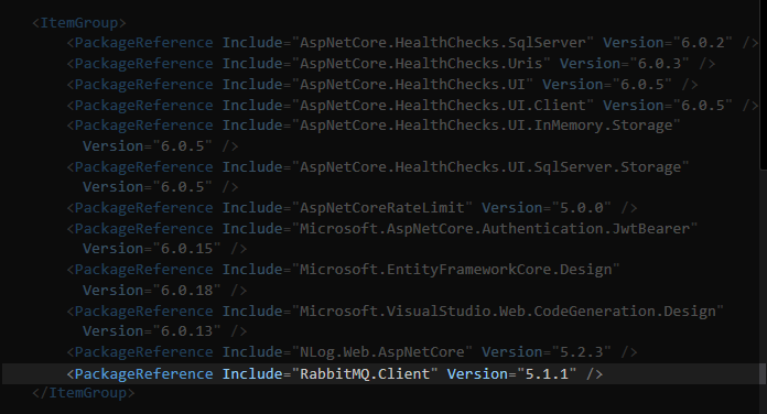 Add package RabbitMQ.Client